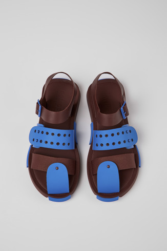 Alternative image of K100799-002 - Set - Sandales en cuir bleu et bordeaux pour homme
