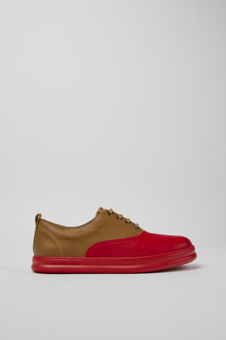 Alternative image of K100803-002 - Runner - Sneaker da uomo in pelle marrone e rossa