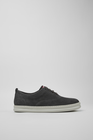 Side view of Runner Gray nubuck sneakers for men