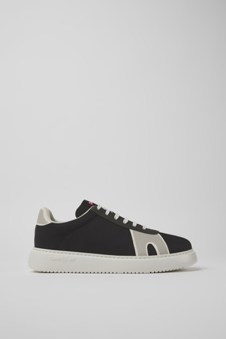 Side view of Runner K21 Black, grey, and white sneakers for men