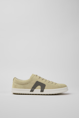 Side view of Chasis Beige nubuck shoes for men