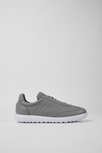 Side view of Pelotas XLite Gray leather sneakers for men