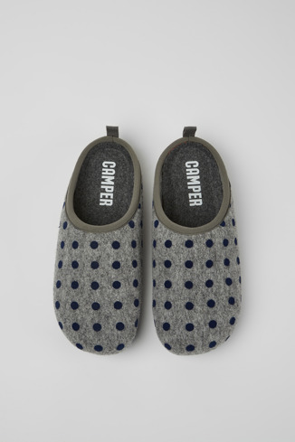 Alternative image of K100825-003 - Wabi - 男款灰色和藍色羊毛拖鞋