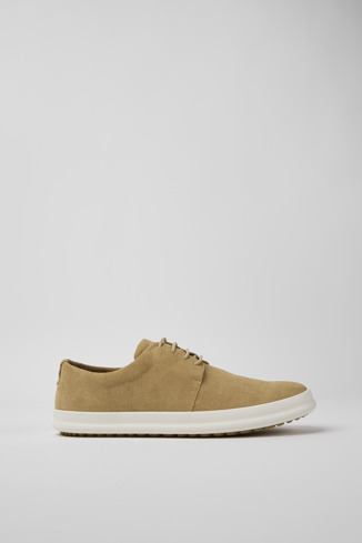 Side view of Chasis Beige nubuck shoes for men