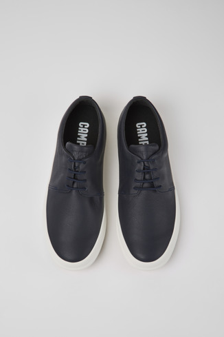 Overhead view of Chasis Blue leather shoes for men