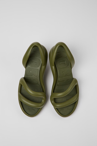 Overhead view of Kobarah Green Synthetic Sandal for Men