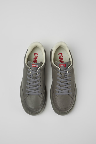 Overhead view of Runner K21 Gray leather sneakers for men