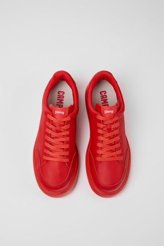 Overhead view of Runner K21 Red leather sneakers for men