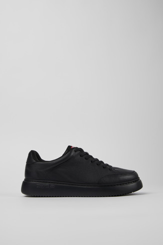 Side view of Runner K21 Black leather sneakers for men
