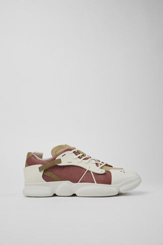 Side view of Karst Multicolored Leather/Textile Sneaker for Men