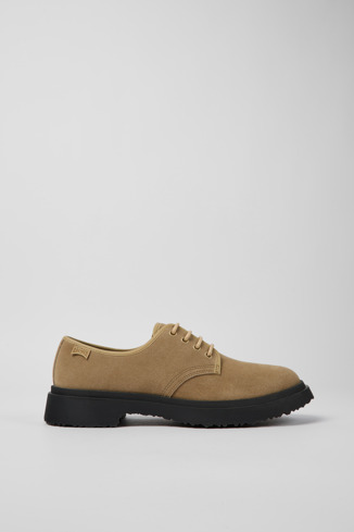 Side view of Walden Beige leather shoes for men