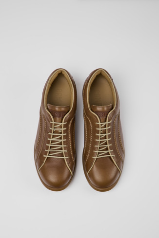 Alternative image of K100867-004 - Pelotas - Brown leather sneakers for men