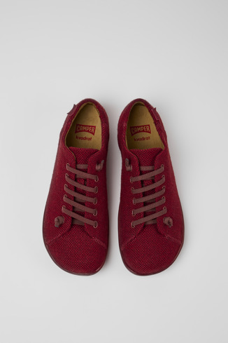 Overhead view of Peu Burgundy wool and viscose shoes for men