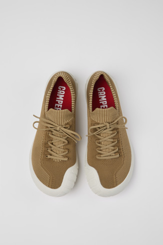 Overhead view of Peu Path Brown Textile Sneaker for Men