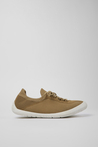Side view of Peu Path Brown Textile Sneaker for Men