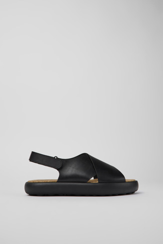 K100897-001 - Pelotas Flota - Black leather sandals for men