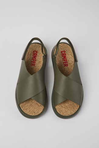 Alternative image of K100897-003 - Pelotas Flota - Green leather sandals for men