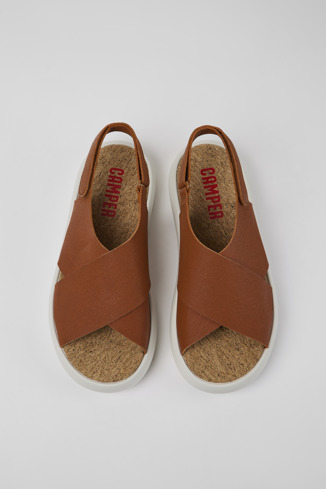 Alternative image of K100897-004 - Pelotas Flota - Brown and white leather sandals for men