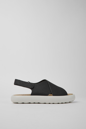 K100897-005 - Pelotas Flota - Black and white leather sandals for men