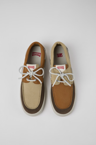Overhead view of Twins Multicolored nubuck sneakers for men
