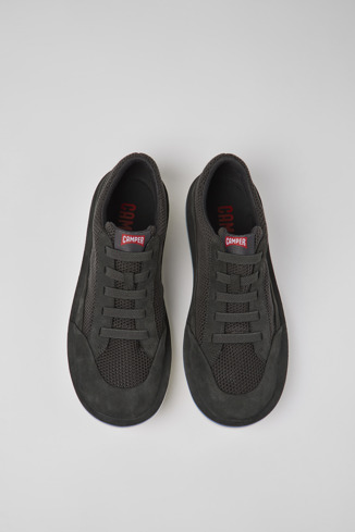 Alternative image of K100918-001 - Beetle - Zapatos grises de tejido y nobuk para hombre