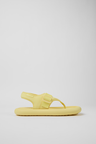 Side view of Ottolinger Yellow sandals for men by Camper x Ottolinger