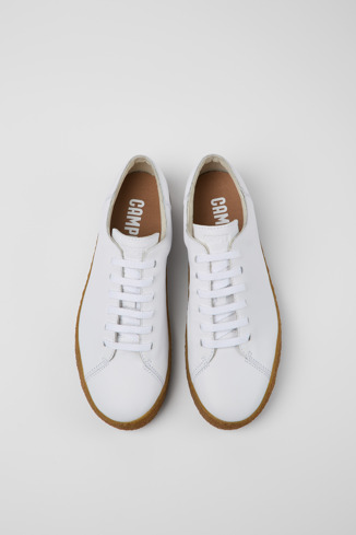 Overhead view of Peu Terreno White leather shoes for men