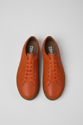 Overhead view of Peu Terreno Orange leather shoes for men