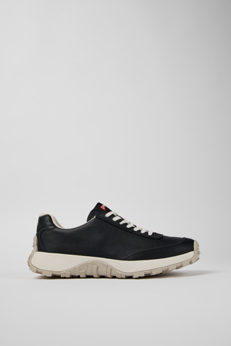 Side view of Drift Trail VIBRAM Black Leather/Textile Sneaker for Men