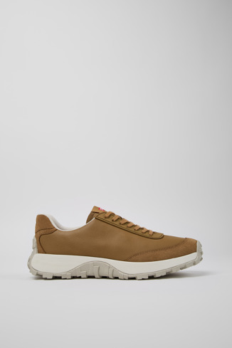 Side view of Drift Trail VIBRAM Brown textile and nubuck sneakers for men