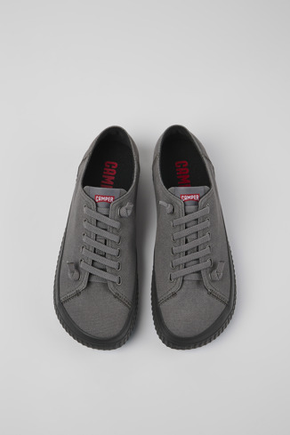 Overhead view of Peu Roda Gray recycled cotton sneakers for men