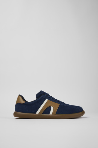 Side view of Pelotas Soller Blue Nubuck/Leather Sneaker for Men