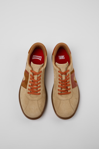 Twins Meerkleurige nubuck herensneaker.