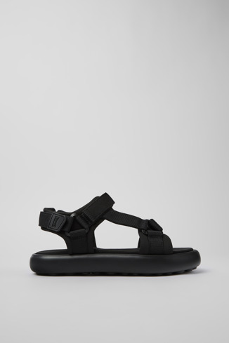 Side view of Pelotas Flota Black Textile Sandal for Men