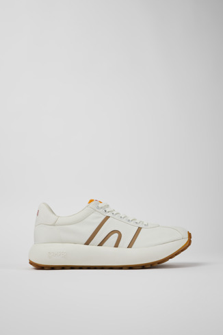 Side view of Pelotas Athens White Textile Sneaker for Men