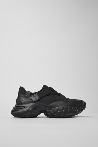 Side view of Pelotas Mars Black Textile/Leather Sneaker for Men