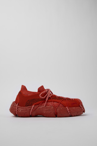 Side view of ROKU Red Sneaker for Men