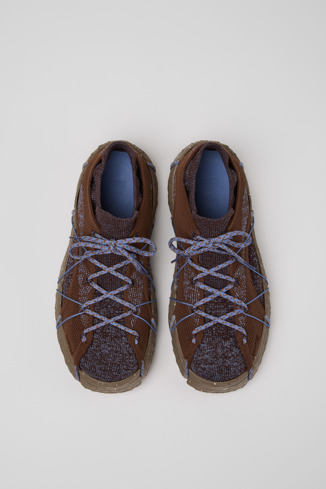 Overhead view of ROKU Brown/Blue Sneaker for Men