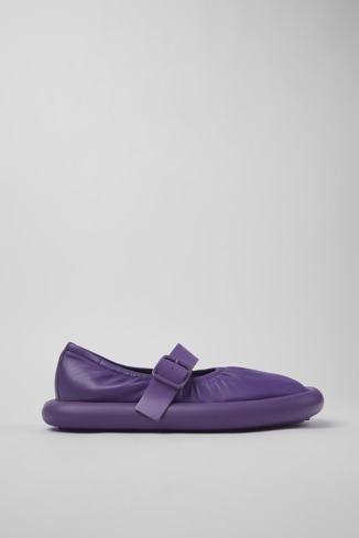 Side view of Aqua Purple Full-grain Low Shoe for Men