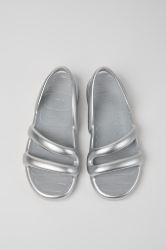 Overhead view of Kobarah Flat Silver Outsoles Sandals for Men.