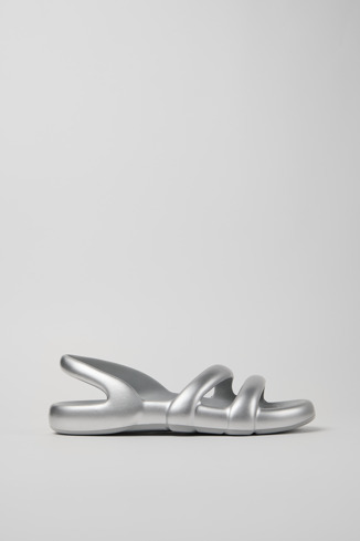 Side view of Kobarah Flat Silver Outsoles Sandals for Men.