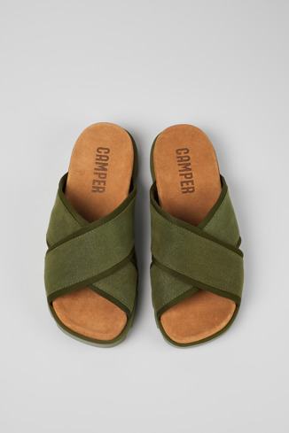 Brutus Sandal Grüne Herrenpantoletten aus Textil