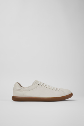 Side view of Pelotas Soller White Leather Sneaker for Men
