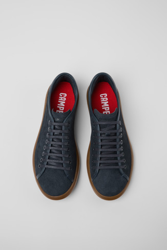 Pelotas Soller Blauwe herensneaker van nubuck en leer.