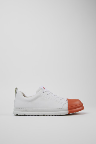 Side view of Junction Runner White leather sneakers