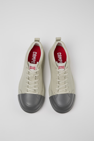 Junction Runner Grijze leren sneakers