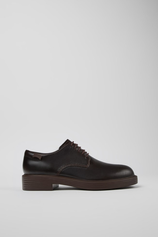 Side view of Dean Brown leather shoes for men