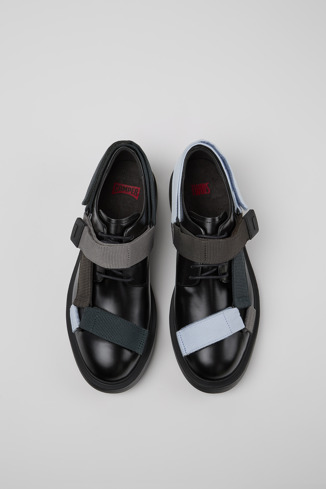 Twins Chaussures noires en cuir et textile pour homme