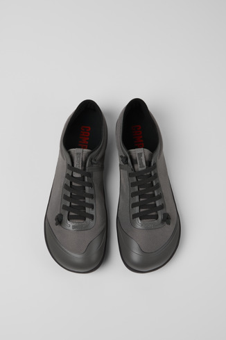 Overhead view of Peu Gray textile shoes for men