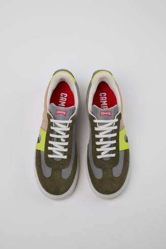 Overhead view of Runner K21 Sorona® Multicolor Recycled PET and Nubuck Sneakers for Men.